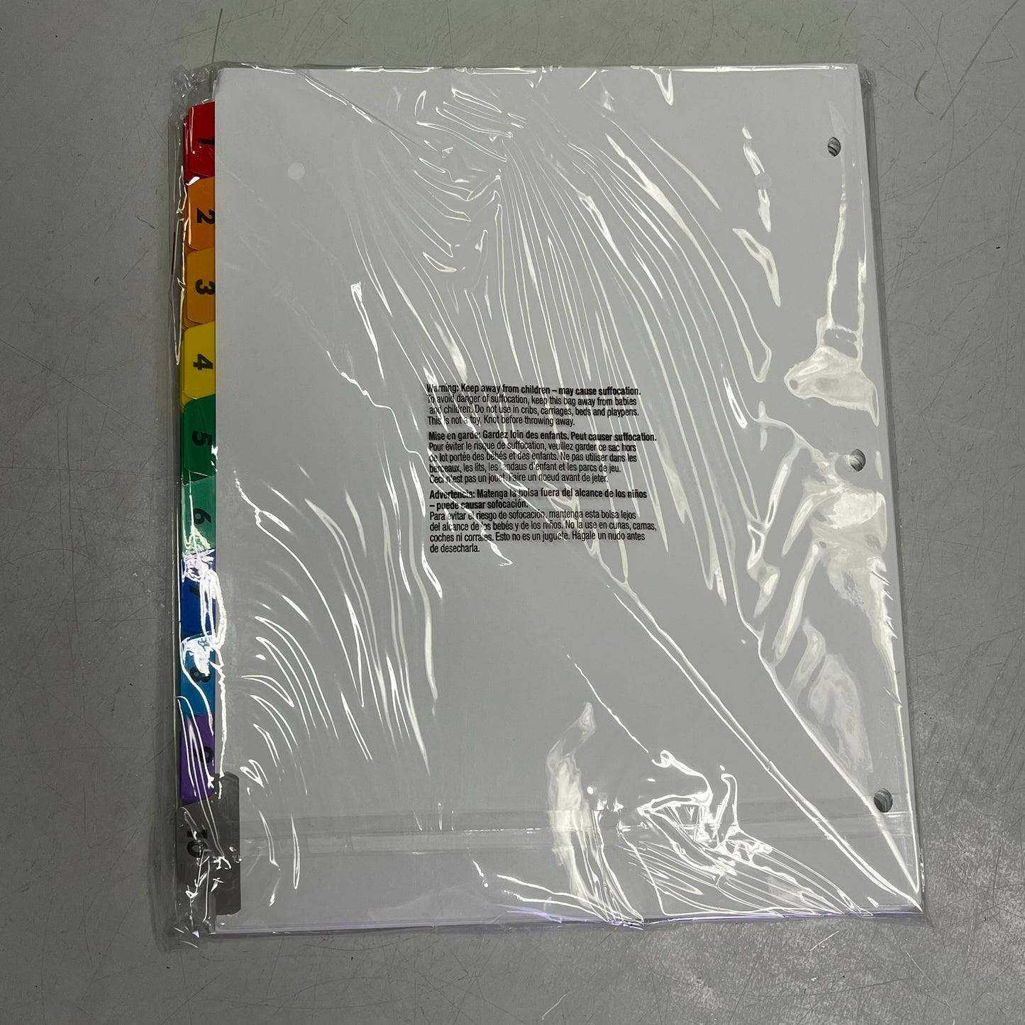 ZA@ UNIVERSAL  (1 PACKET, 6 SETS EACH) Deluxe Table Of Contents Dividers For Printers Multicolor/White