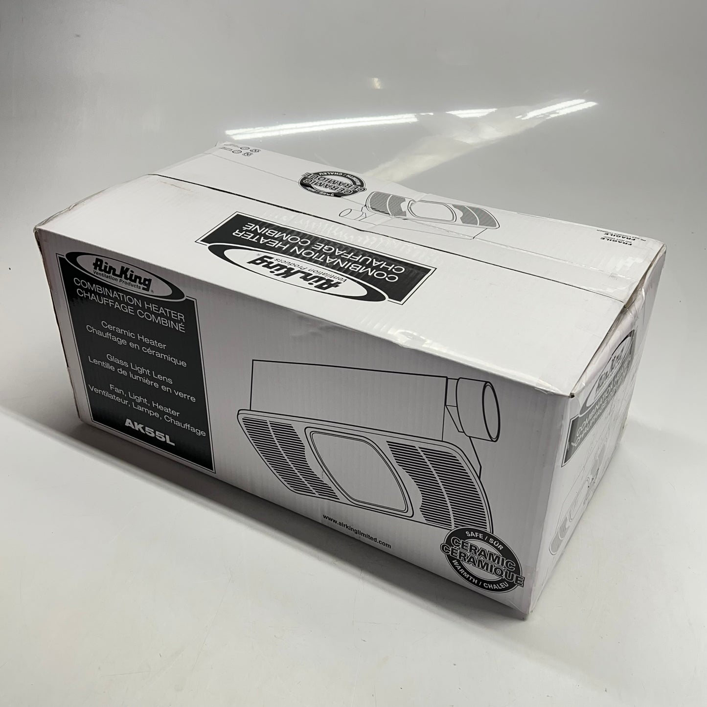 AIR KING Ceramic Combination Heating 70 CFM 5.0 Sones 1,350 Watts White AK55L