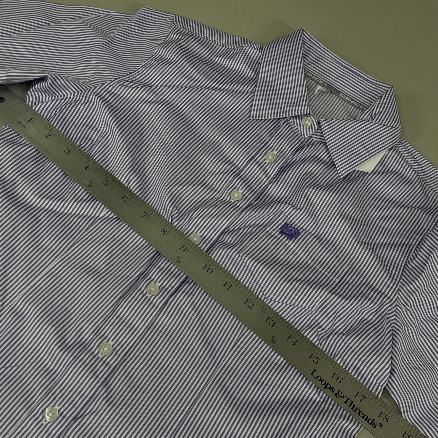CINCH Long Sleeve & Shirt Tail Stripe Button Down Top Women's SZ M Purple MSW9164087