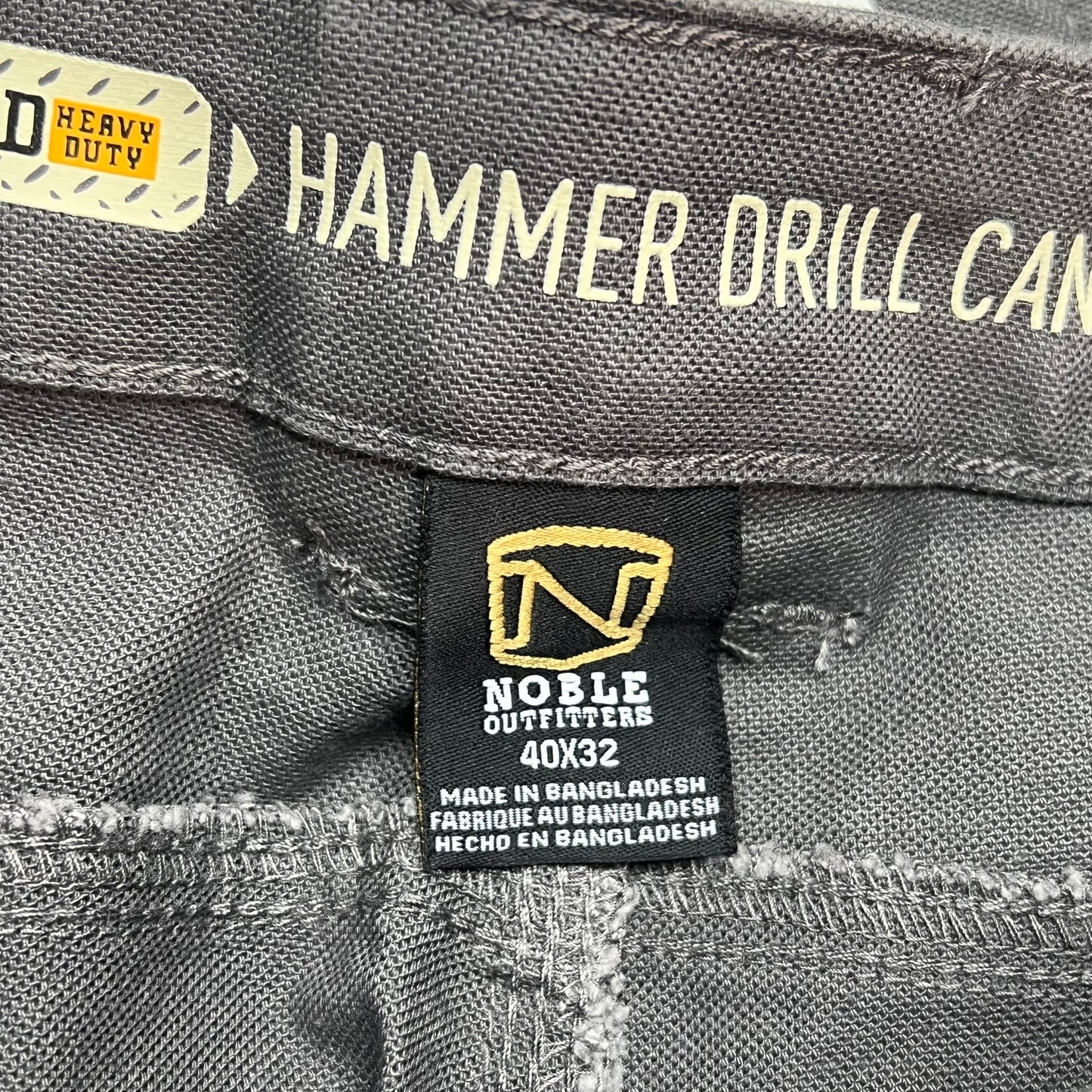 NOBLE OUTFITTERS Full Flex HD Hammer Canvas Work Pant Men's Sz 40x32 Wolf Grey