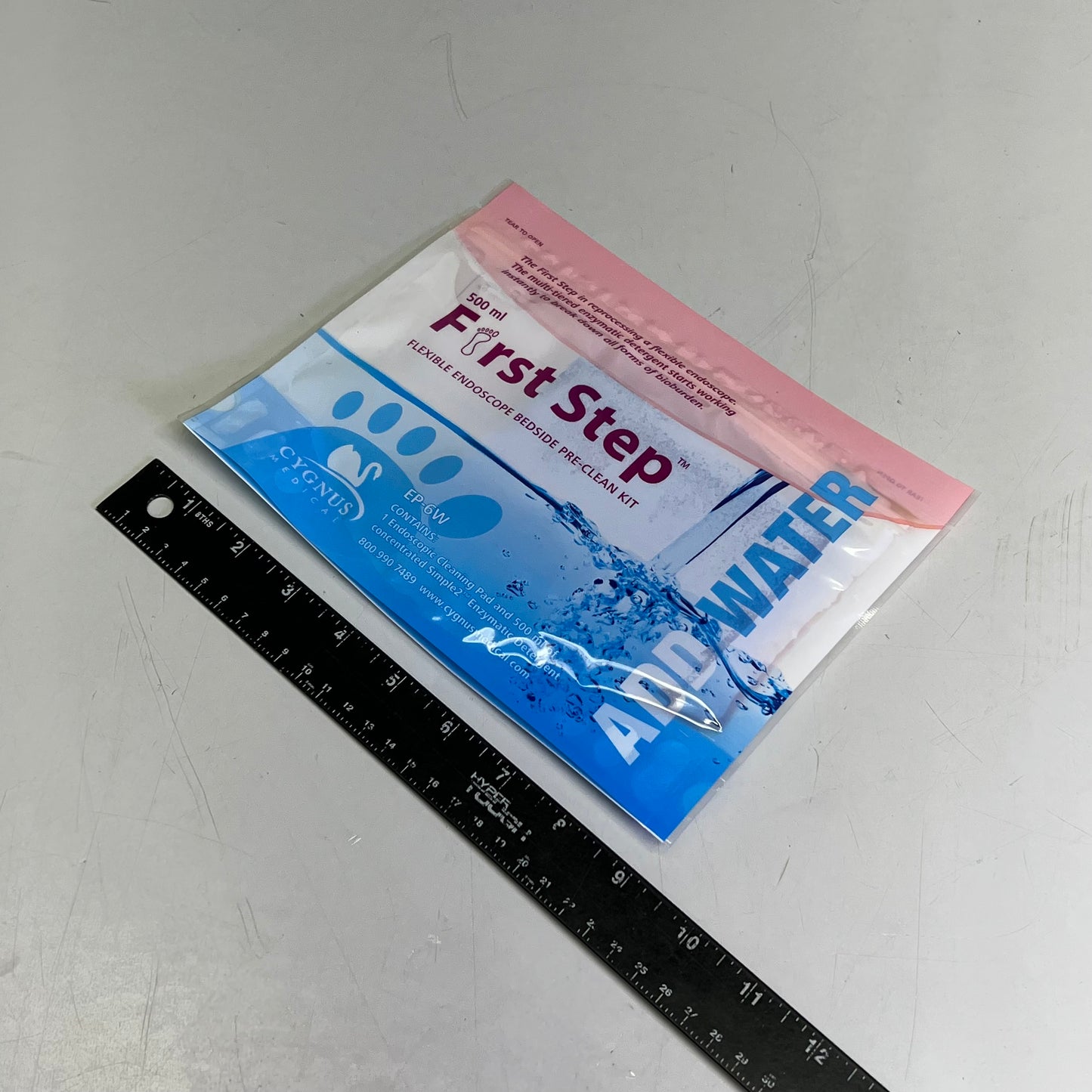 ZA@ CYGNUS MEDICAL (7 PACK) First Step Flexible Endoscope Bedside Pre-Clean Kit 500ml EP-6W