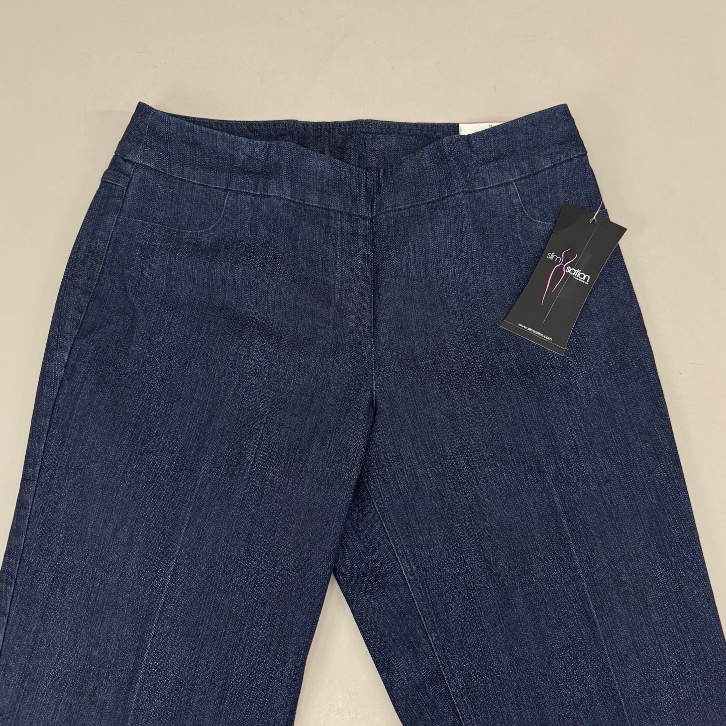 MULTIPLES Narrow Leg Pants Petite Women's Sz 12 Denim M2604P