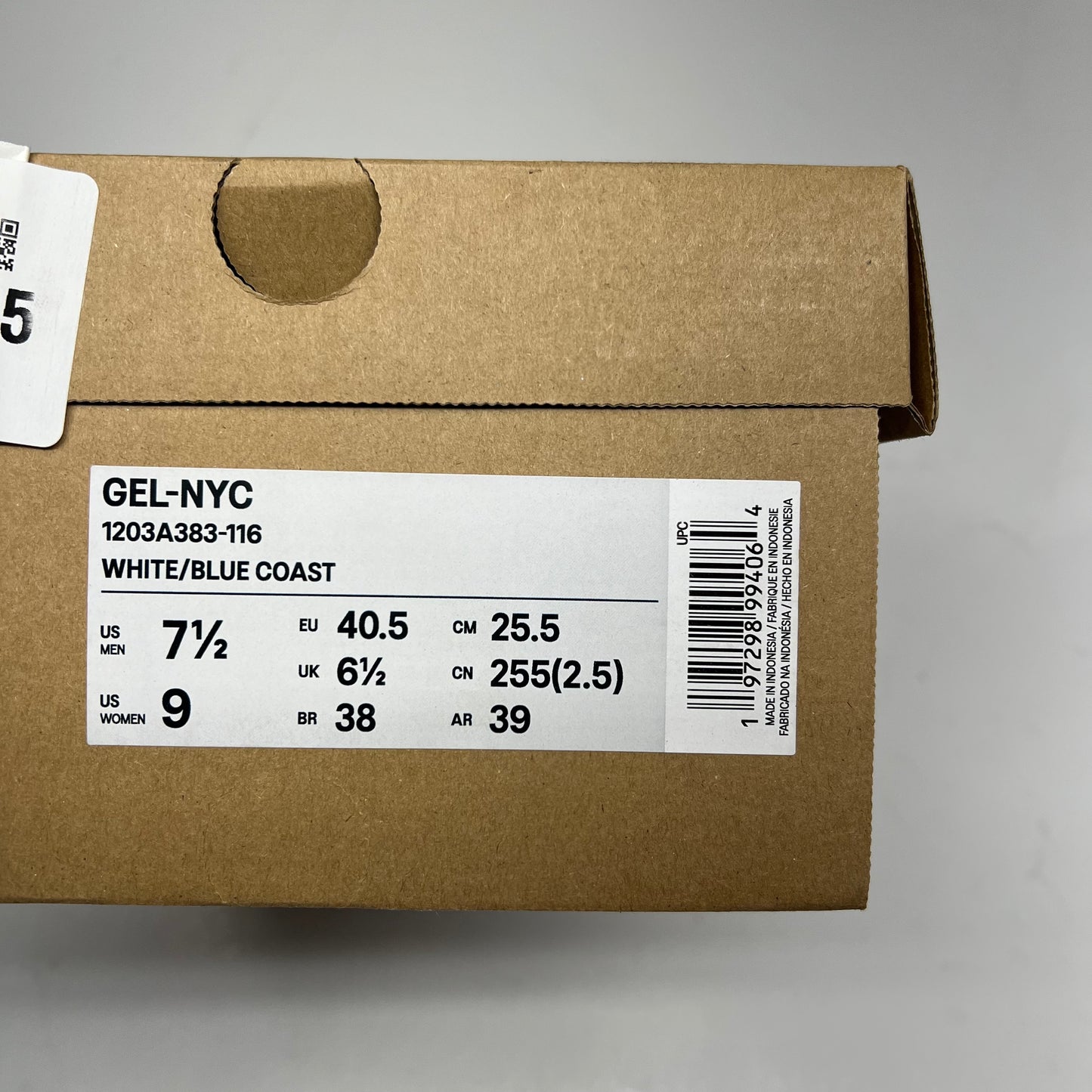 ASICS Gel-nyc Athletic Mesh Sneaker M Sz 7.5 W Sz 9 White/BlueCoast 1203A383-116