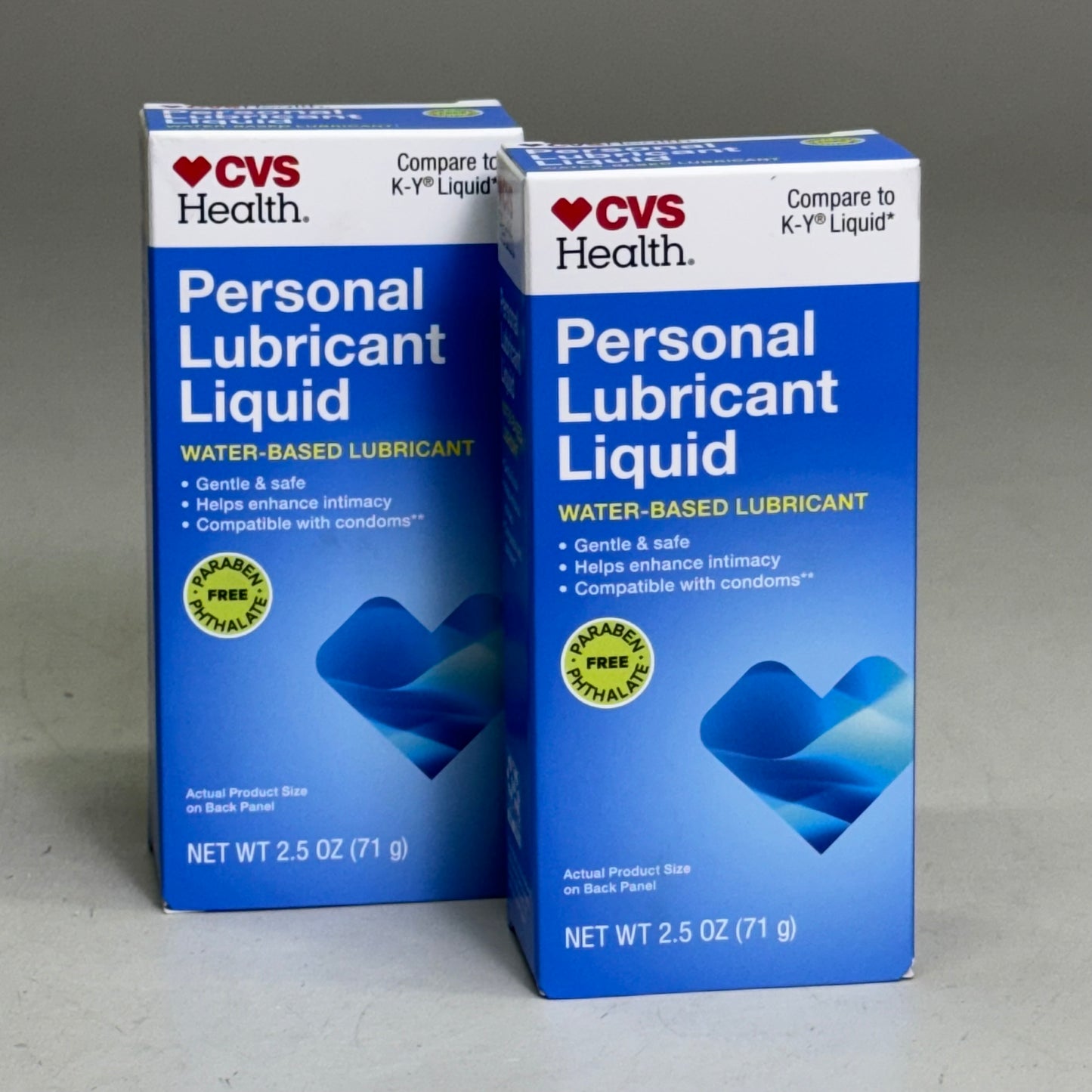 CVS HEALTH Personal Lubricant 2-PACK Water-Based 2.5 oz Exp 01/26 (New)