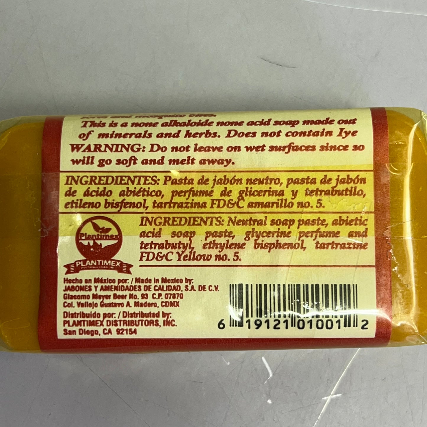 JABON DE ACEITE (3 PACK) Vibora De Cascabel Rattlesnake Soap 4.93 oz Yellow