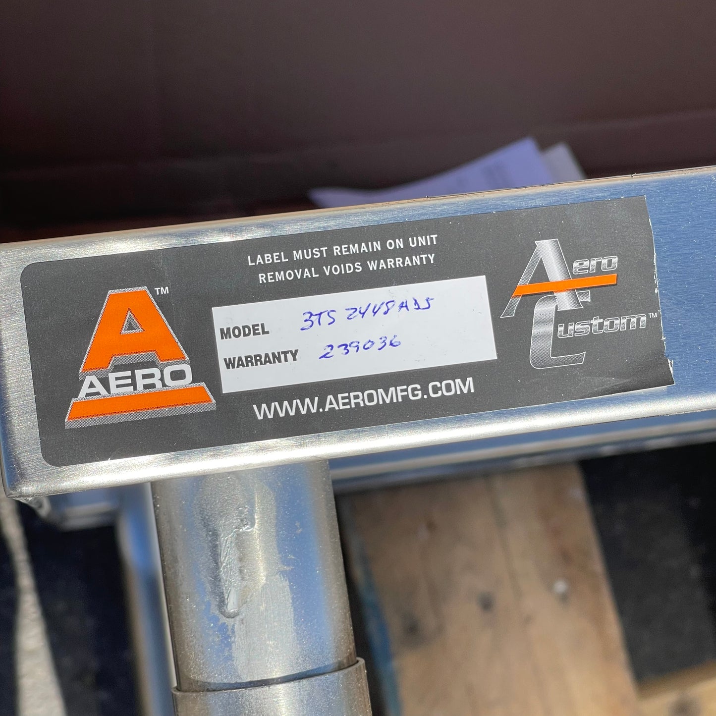 Z@ AERO Work Table 48”x24”x24” Stainless Steel 3TS2448ADJ (As-Is, Missing Foot)