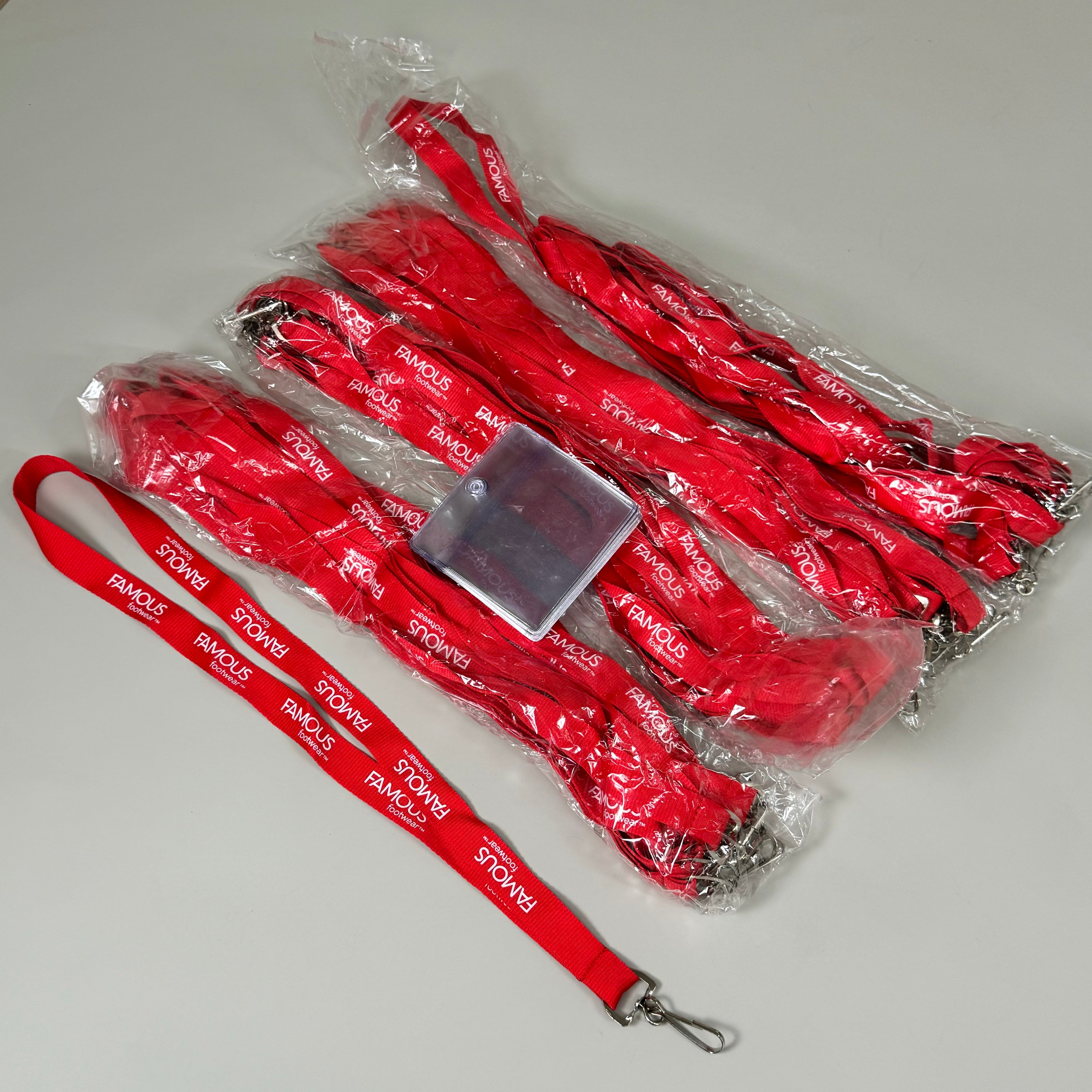 ZA (40 LANYARDS, 10 BADGE HOLDERS) Famous Footwear Lanyards & Clear B