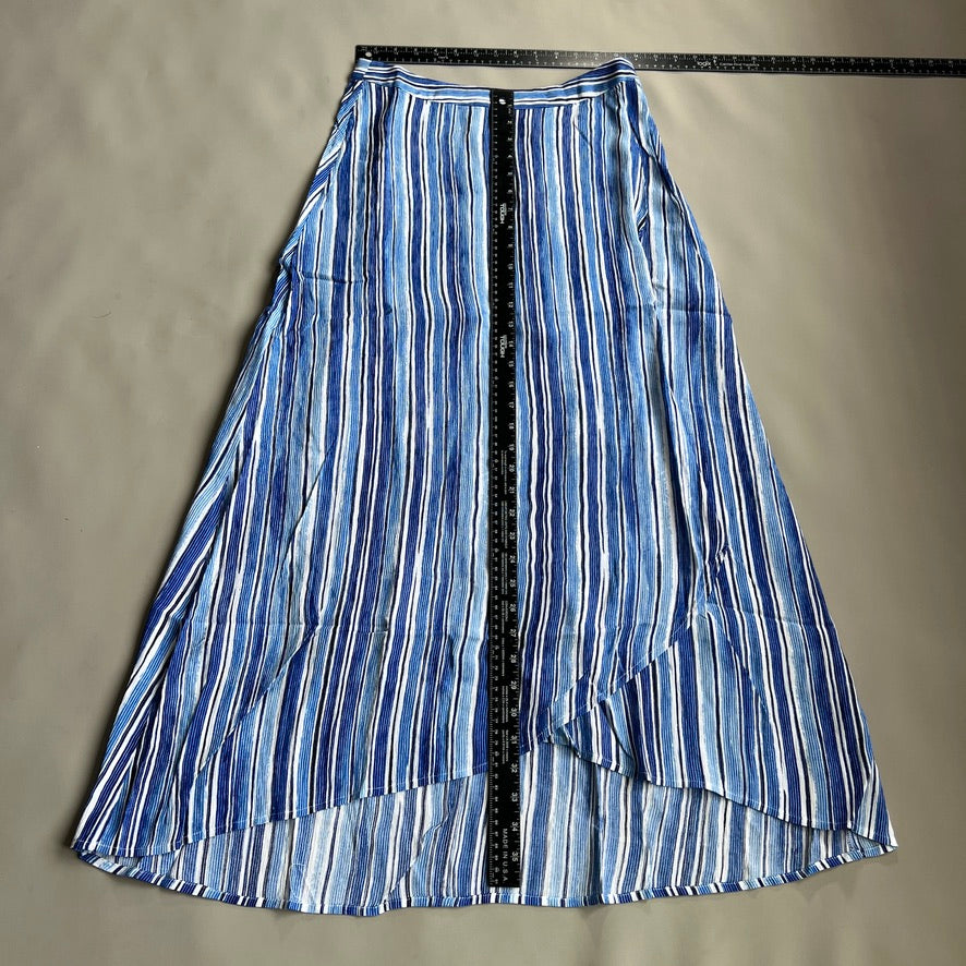 TOMMY BAHAMA Women's Divine Lines Maxi Skirt White Blue Boho Stripe Size 2 (New)