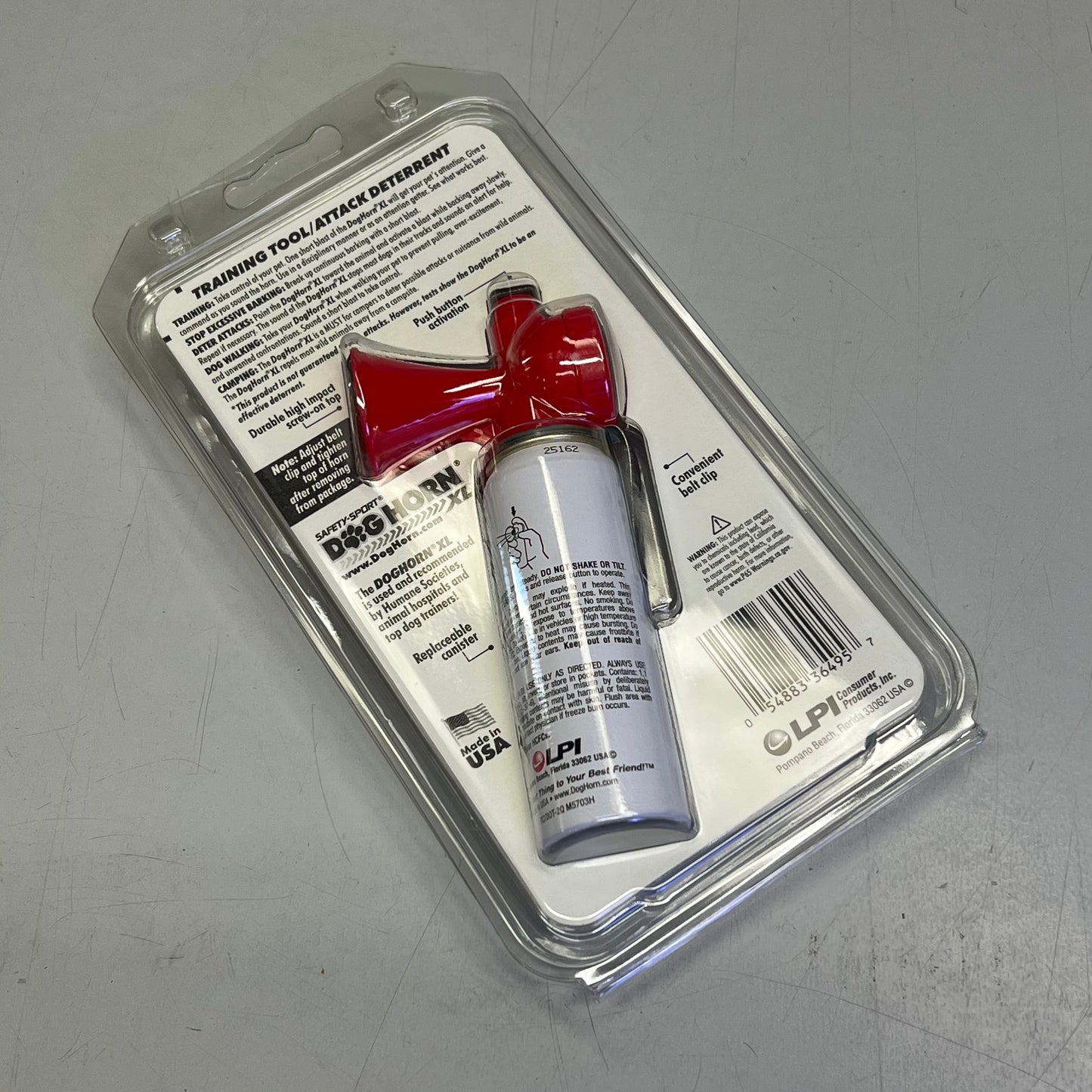 SAFETY SPORT Dog Horn Training & Deterring Attacks W/ Belt Clip USA Made 1.8 oz