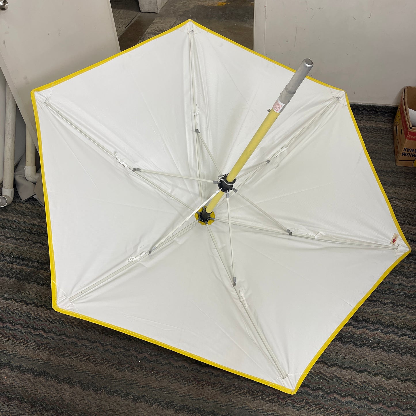 GMP Dielectric Utility Worker's Umbrella w/ 72" Fiberglass Pole Safety Yellow 70352