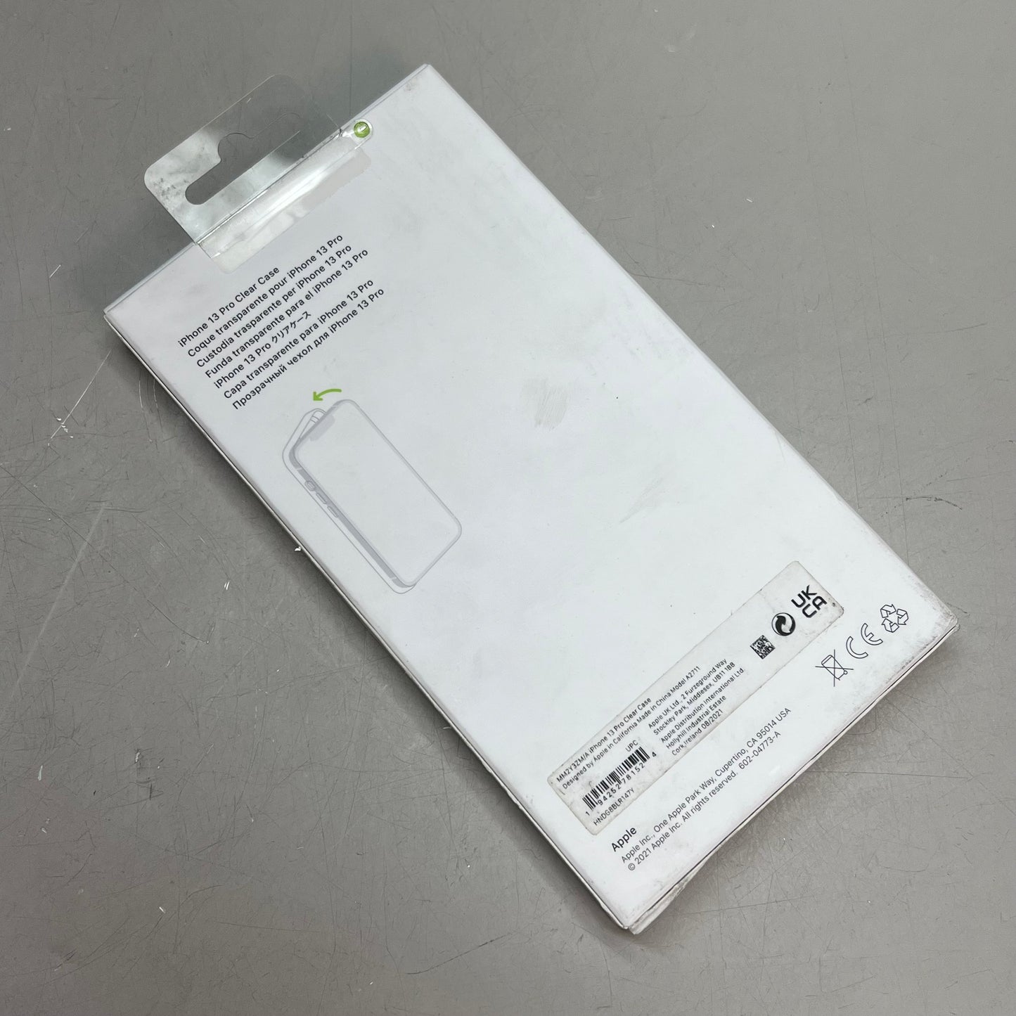 APPLE IPhone 13 Pro Case Scratch Resistant Coating Clear MM2Y3ZM/A (Return)