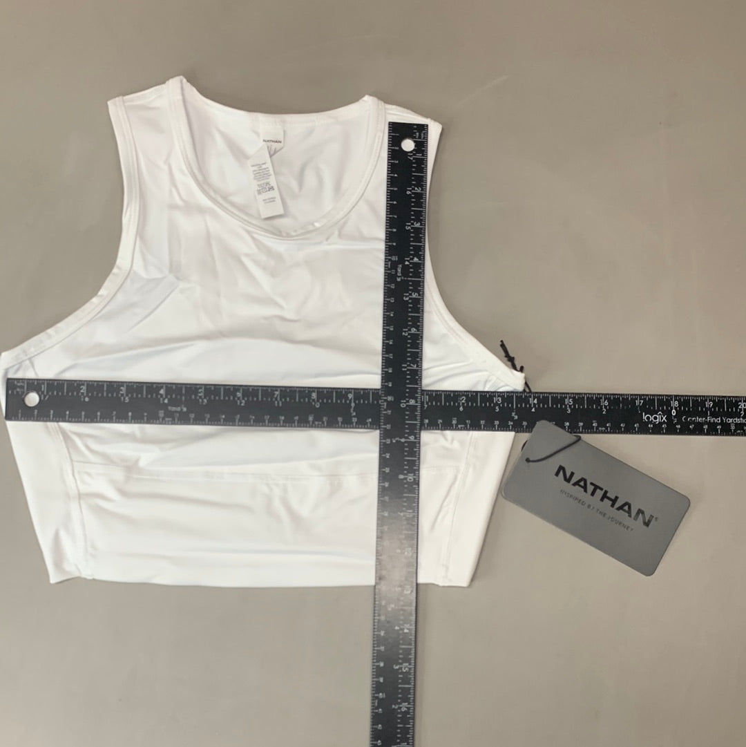 NATHAN Interval Crop Top Women's Sz S White NS51000-90002-S (New)