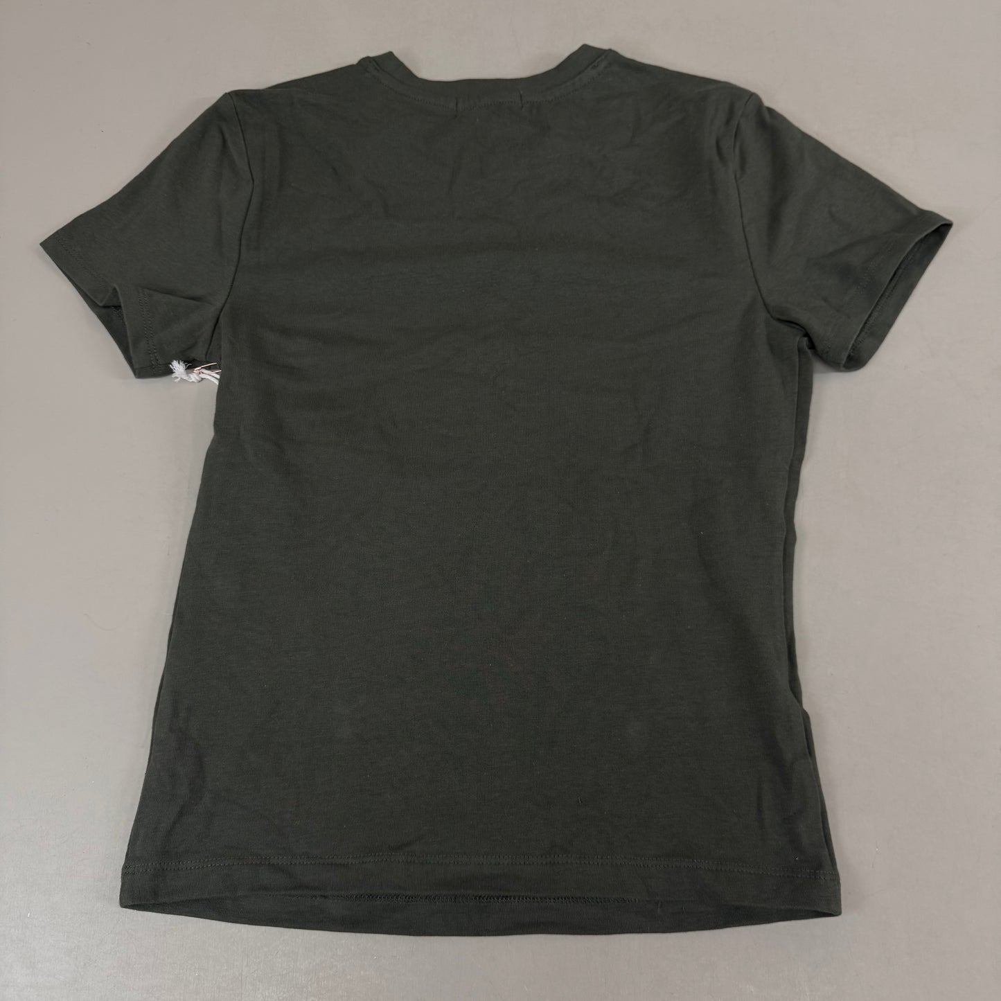 GOOD AMERICAN Green Stretch T-shirt Women's Sz S Fatigue001 GT0346