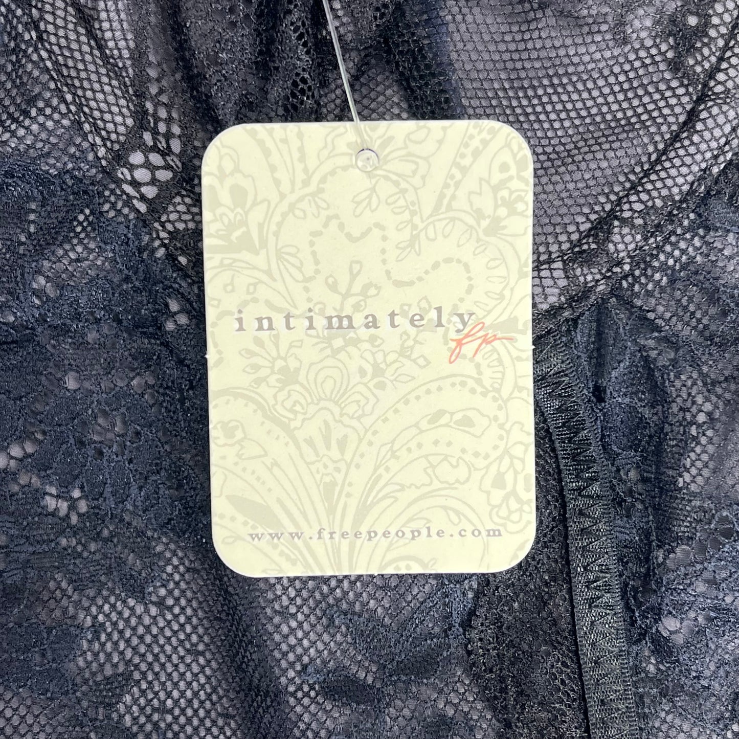 FREE PEOPLE Say You Love Me Bodysuit Lined Lace Women's Sz S Black 103499950