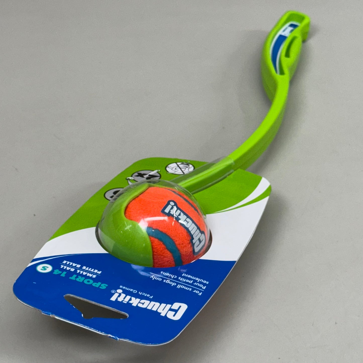 ZA@ CHUCKIT! Sport 14S Small Dog Ball Launcher & Ball Green & Orange TDHC24071D