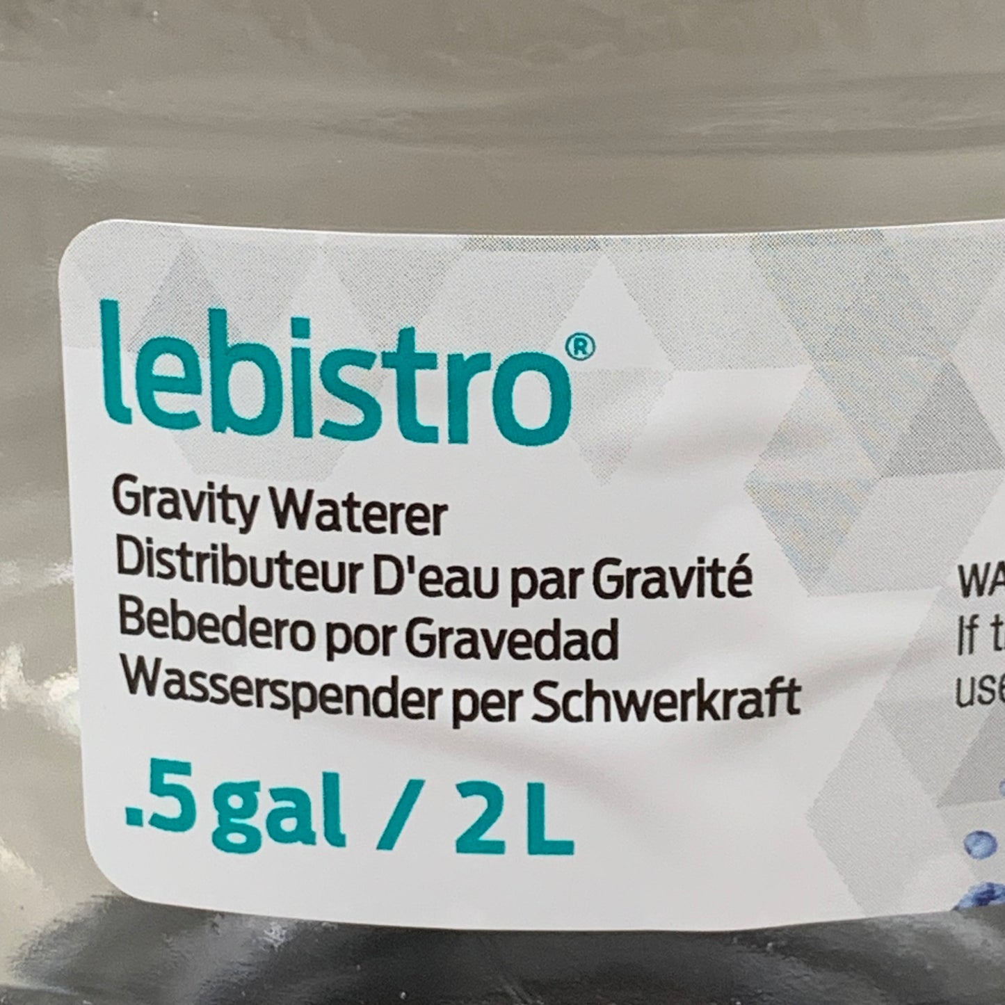 ZA@ ASPEN PET Lebistro Gravity Refill Pet Waterer Dishwash Safe .5 Gal Black 24297