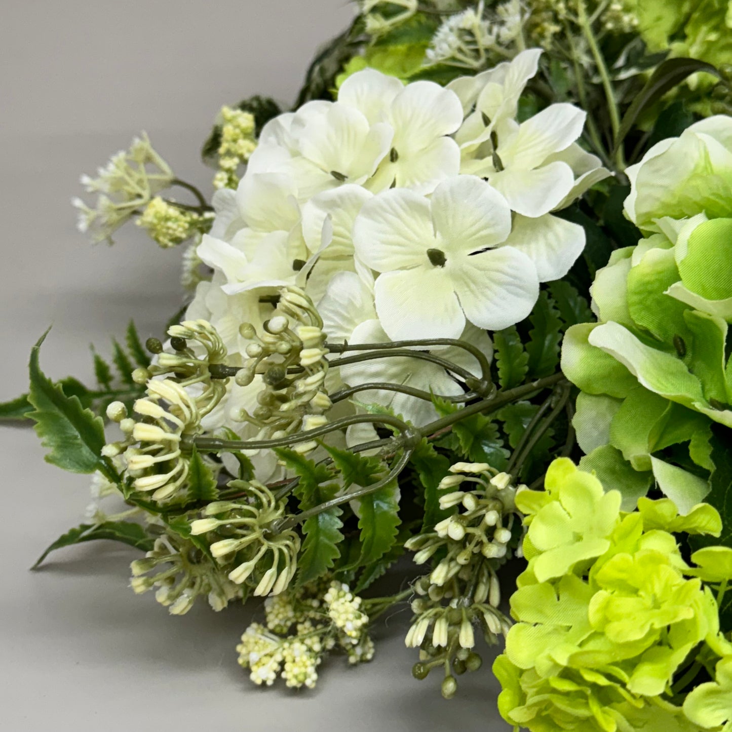 RAZ IMPORTS Hydrangea Spring Wreath 24" White & Green W4502082