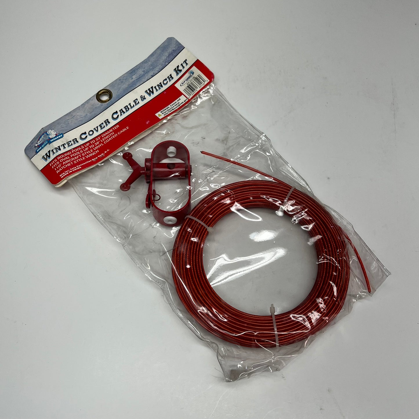 OLD MAN WINTER High Quality Winter Cover Cable & Winch Combo Kit Red BS33146
