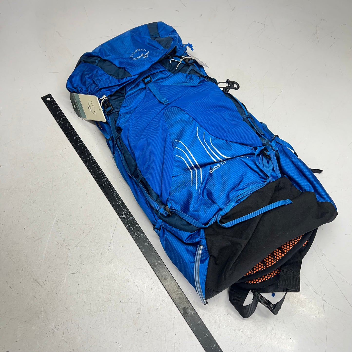 OSPREY Exos 58 Backpack Comfort Pack Men's Sz L/XL 61L Blue Ribbon 10004021