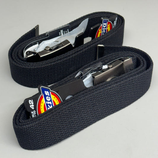 DICKIES Men’s Belts (2 Pack) Size 1S Black Color Cotton Material 11DI0302 (New)