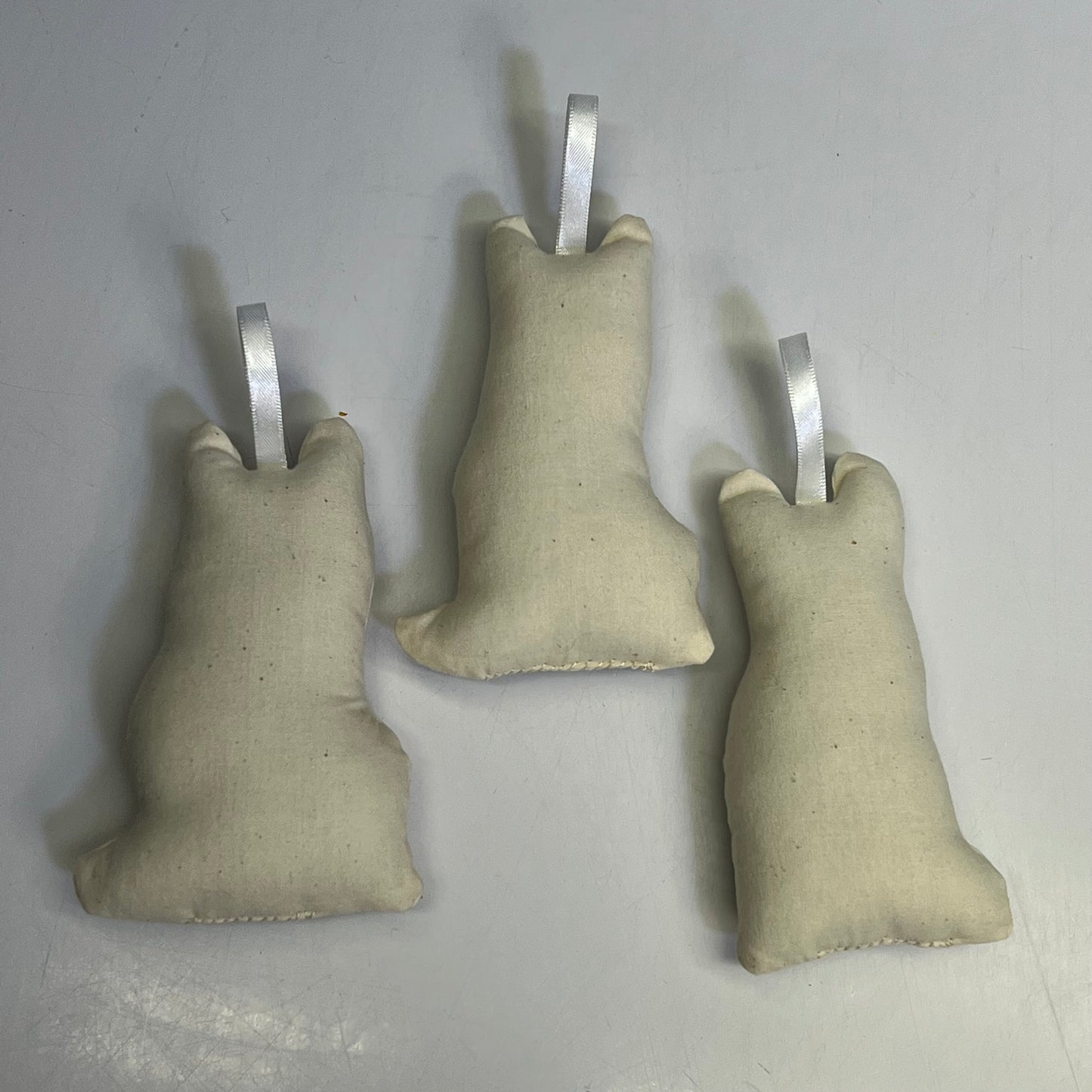 BRODERPRESS (3 PACK) Hand Silkscreened Cat Ornaments 3.5"x5" Black & White