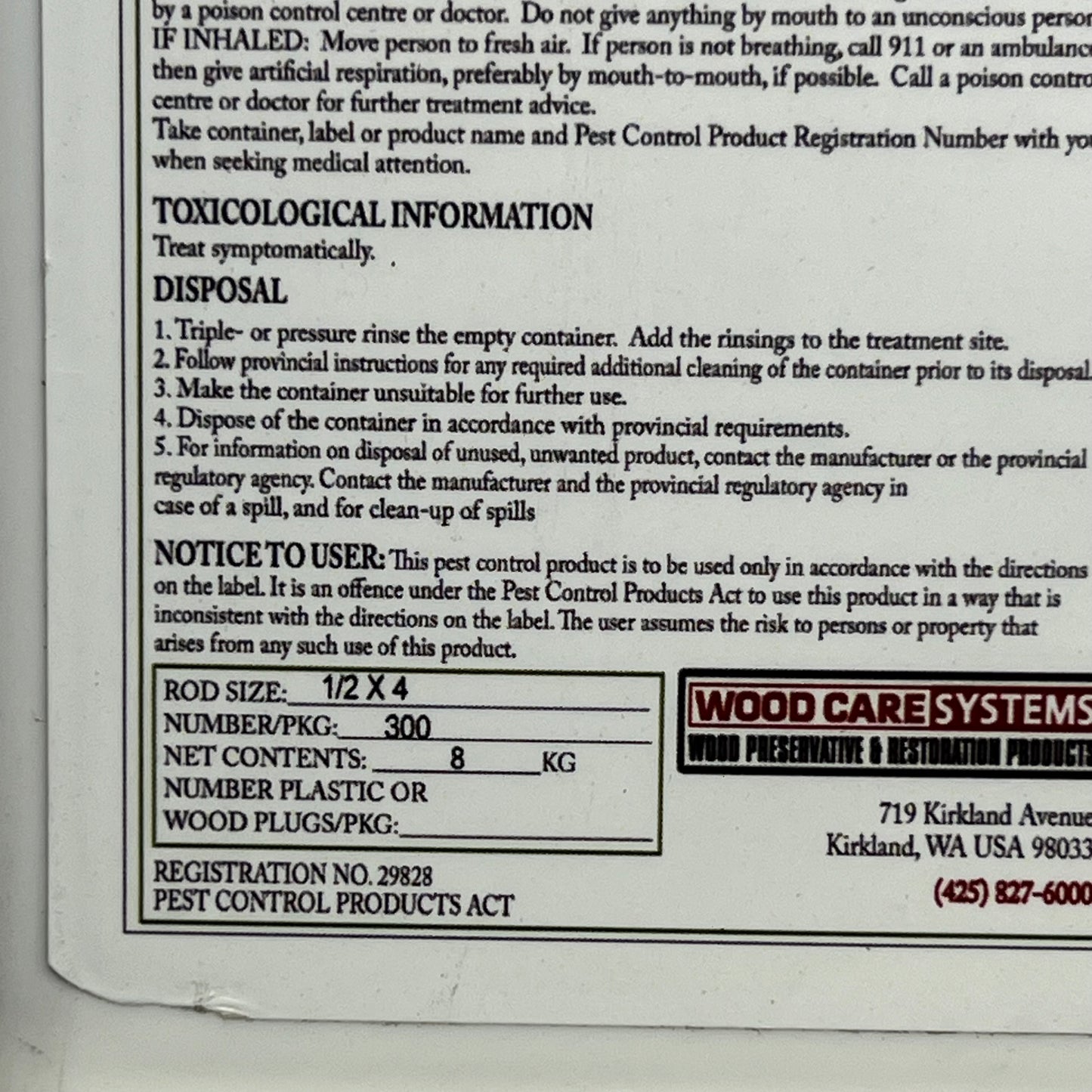 BOR 8 RODS (300 PACK) Wood Preservatives Protects Against Fungal Decay & Insects