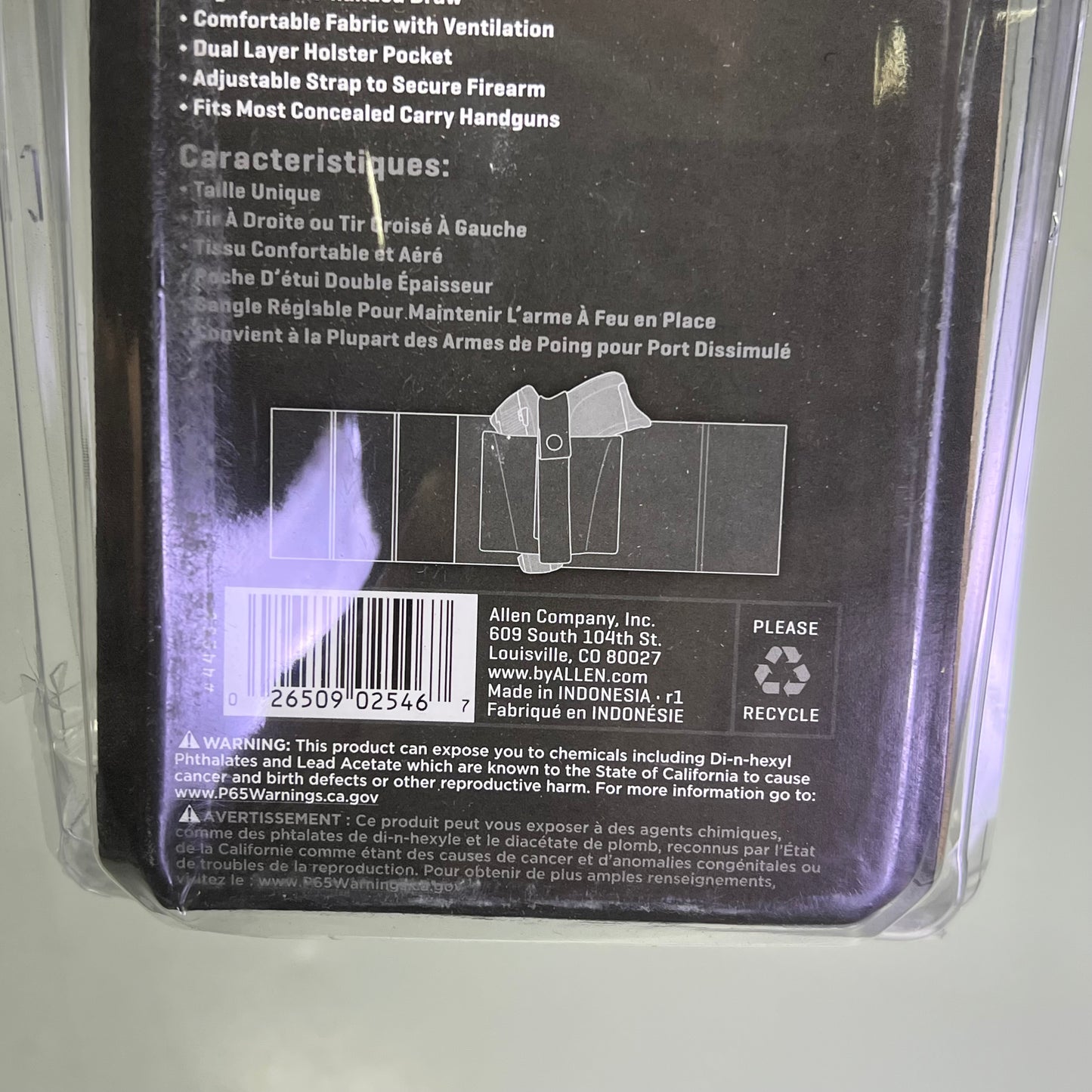 ALLEN Hideout Ankle Firearm Holster Ambidextrous Use Fits Most Hand Guns 44255