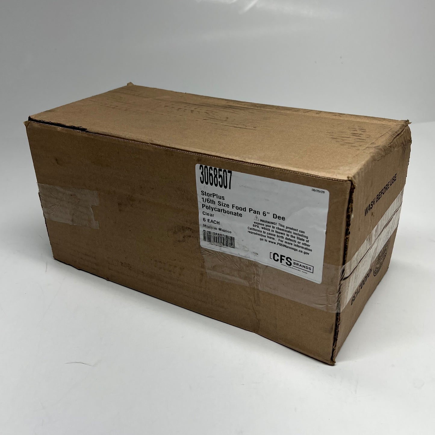CARLISLE (6 PACK) Storplus Polycarbonate Food Pan  1/6" 6" Deep Clear 3068507