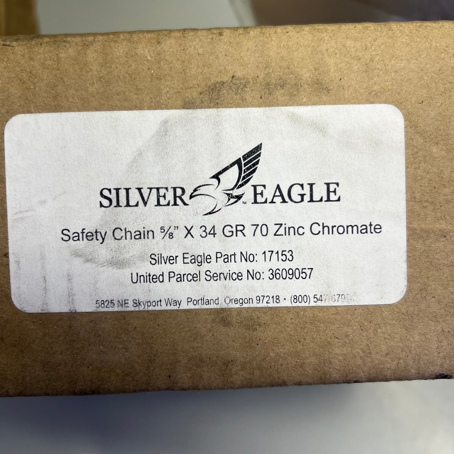 SILVER EAGLE Trailer Safety Chain Grade 70 Zinc Chromate 5/8" X 34 GR Gold 17153