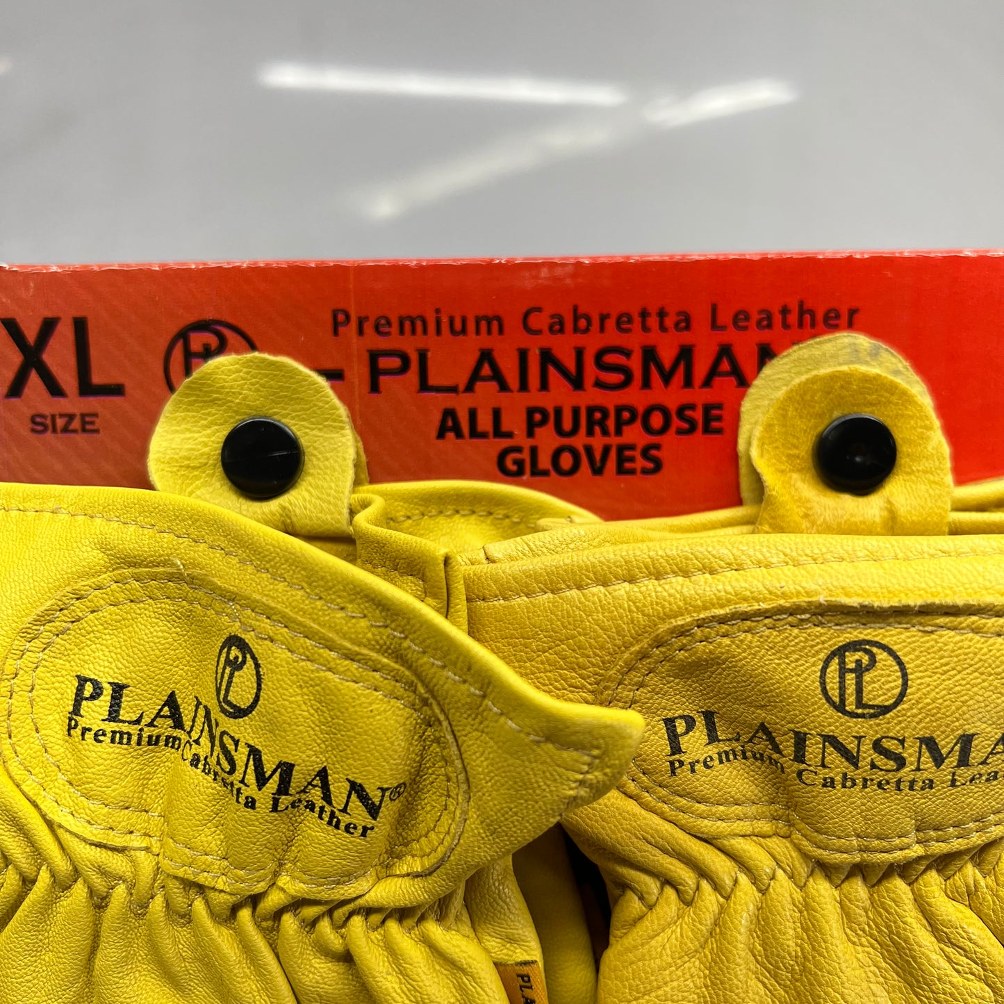 PLAINSMAN (2 PAIR) Premium Cabretta Leather Gloves Unisex Sz XL Yellow GC204