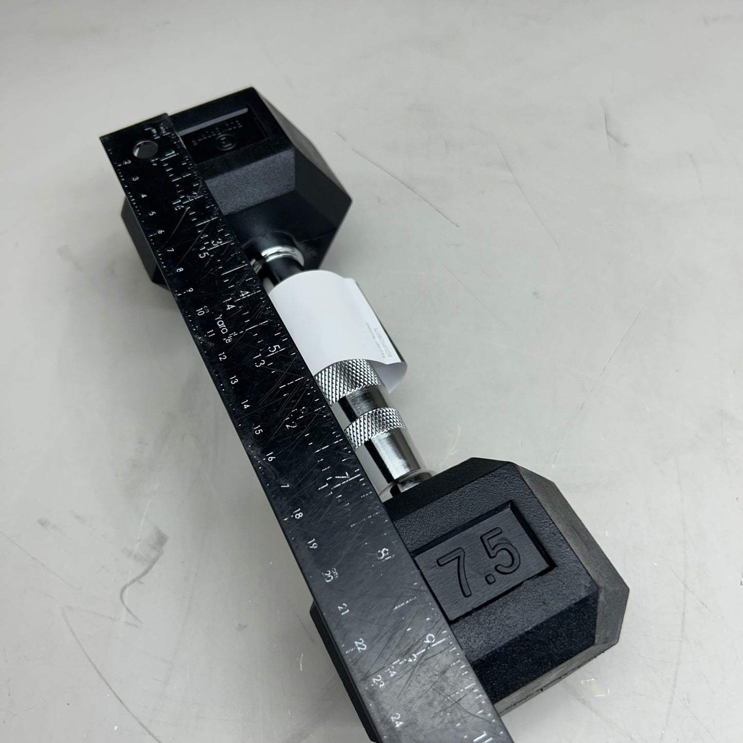 BODY SPORT (2 Pack) Rubber Encased Hex Dumbbells 7.5lbs Black BDSRSDB075