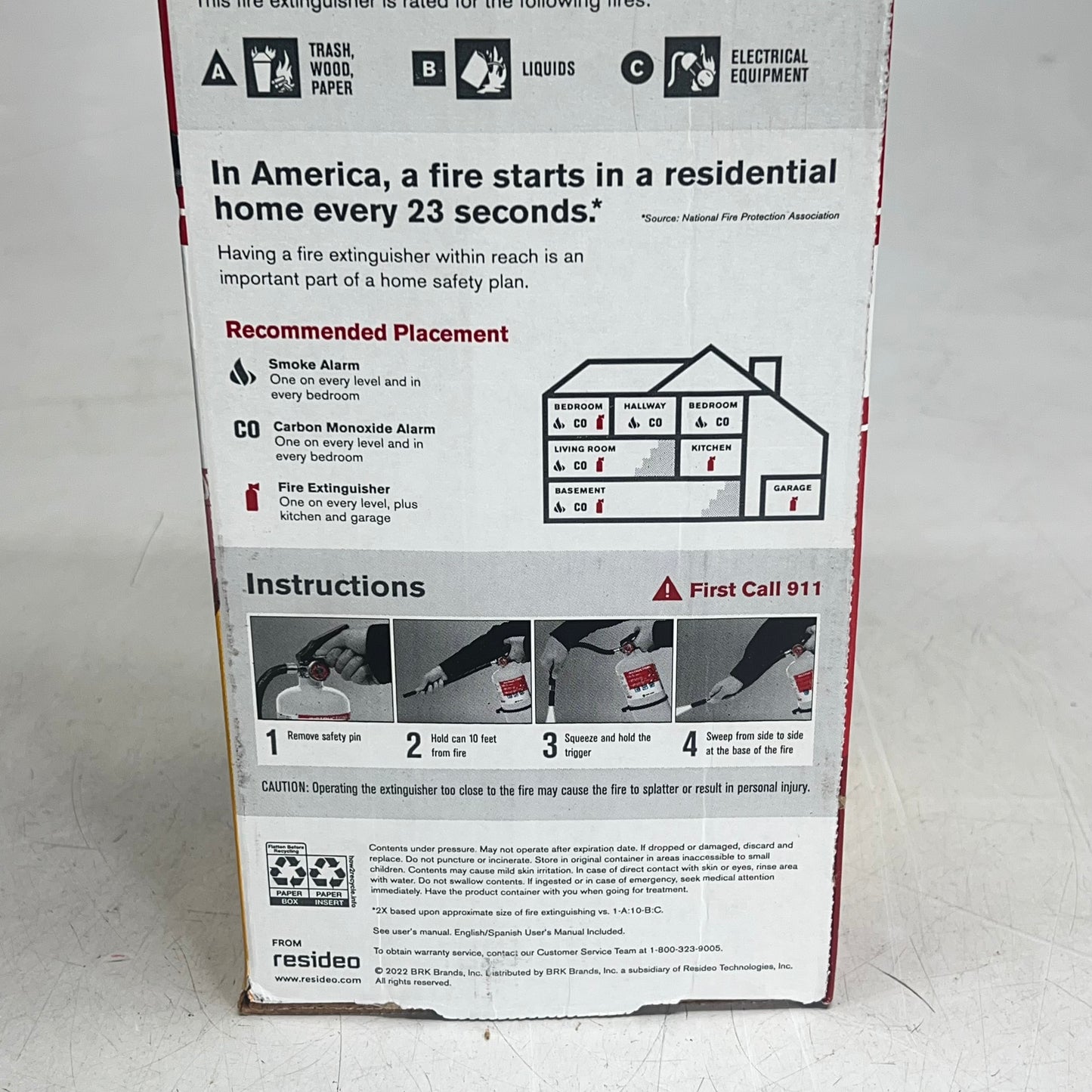 FIRST ALERT Rechargeable Compliance Fire Extinguisher Ul Rated S23-177963|-179291