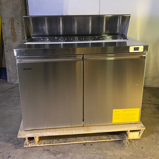ZA@ VEVOR Commercial Refrigerator, Sandwich Prep Refrigerated Table 48.5"W x 30.5"L x 40.5"H, TSSP48 (New Other, Minor Cosmetic Damage)