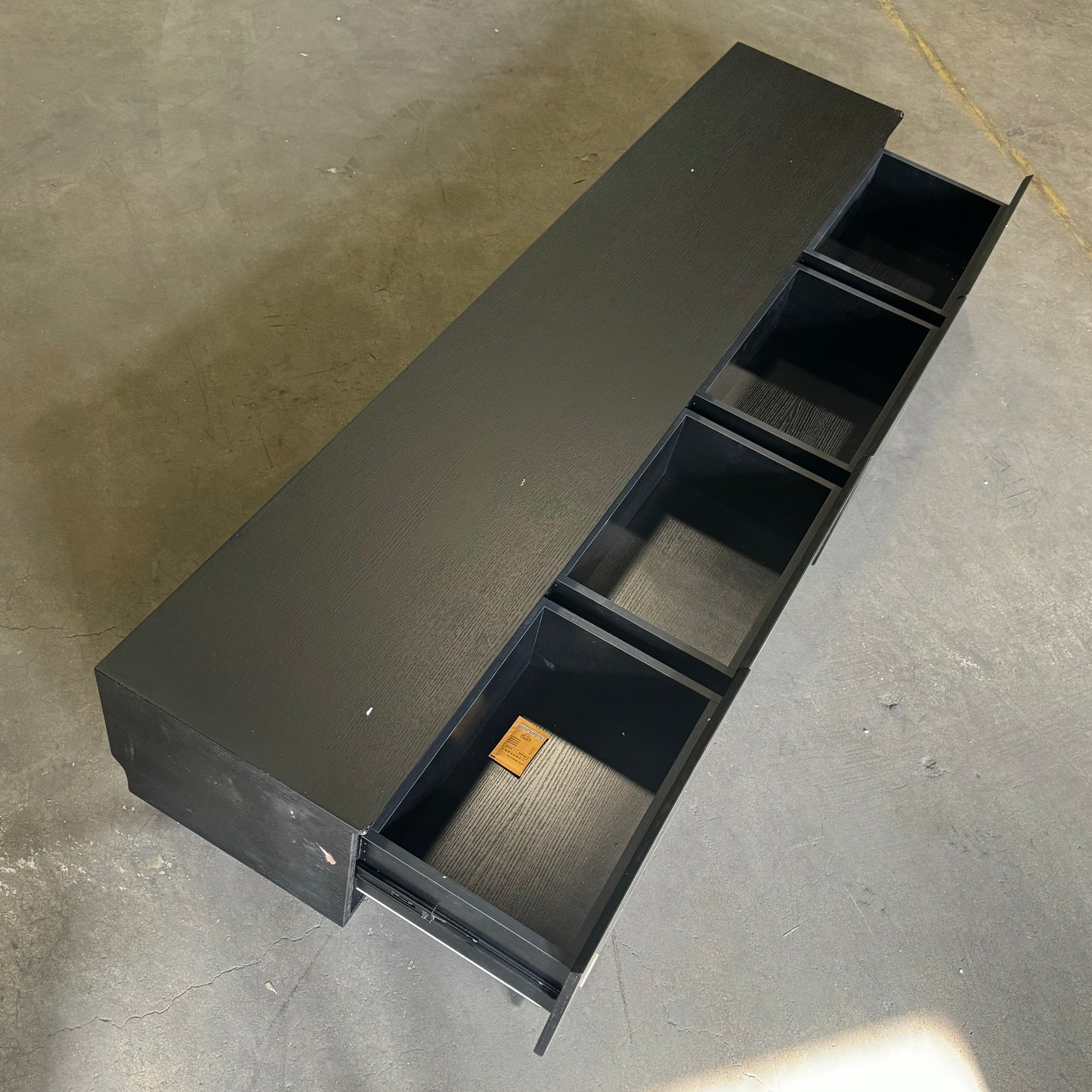 ZA@ INCHOI Storage 78" Wood Material Black (Damaged Corner)