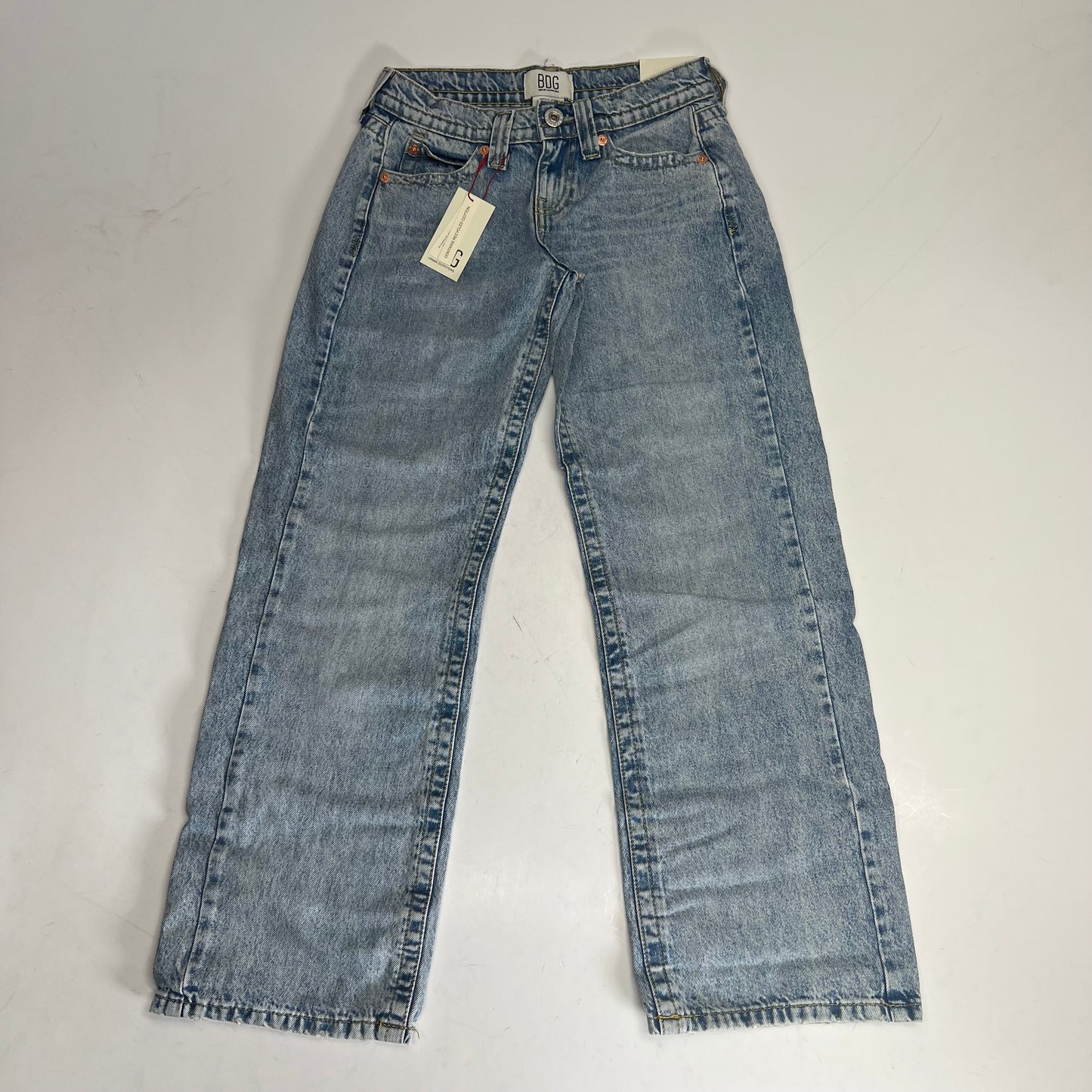 URBAN OUTFITTERS Kayla Low Rider Wide Leg Jeans Women's Sz 24W 32L Bleach