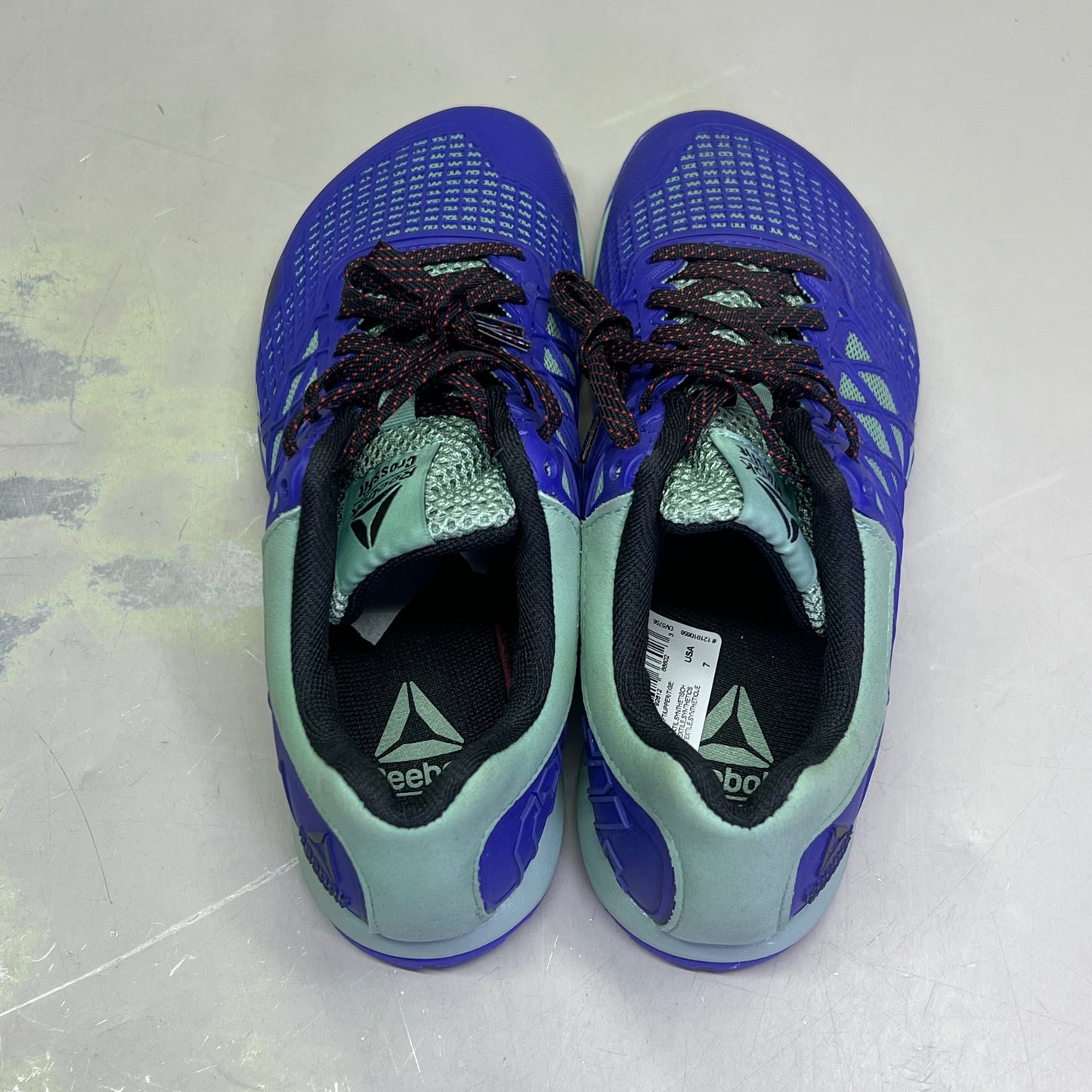 REEBOK Athletic Training Shoes Crossfit CF74 Duracage Women's Sz 7 Purple/Teal