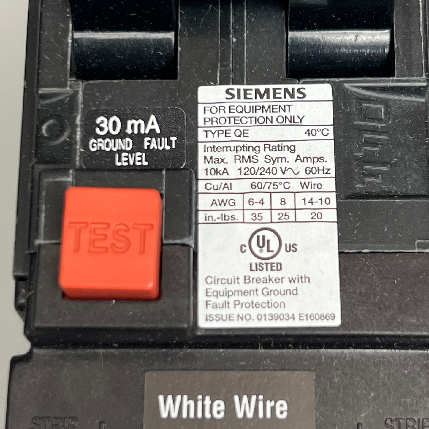 SIEMENS Circuit Breakers 30A Model: QE230