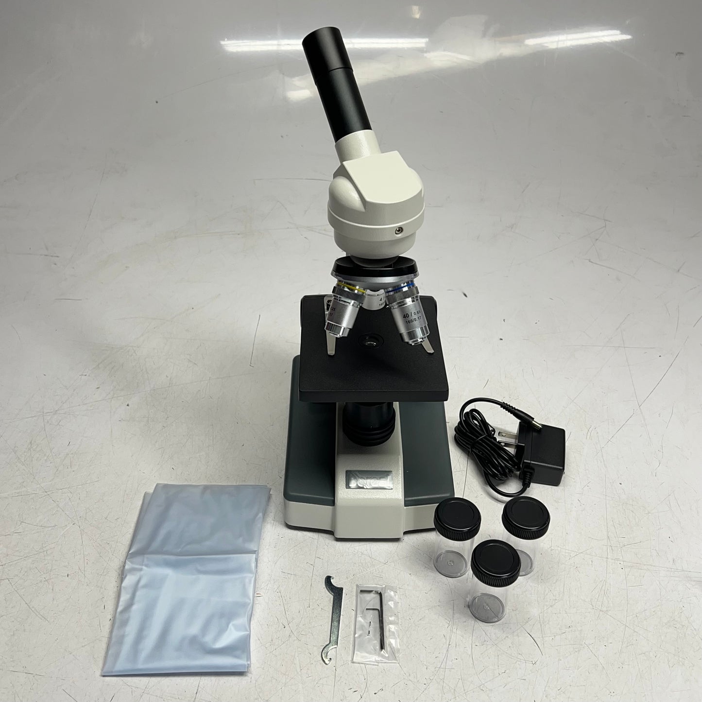 BOREAL National C1028 Monocular Microscope & Sample Tubes White 470135-366