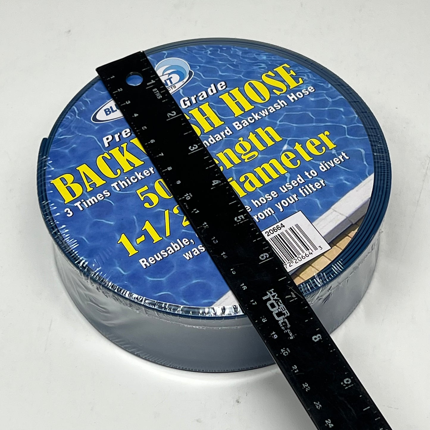 BLUE TORRENT Premium Grade Backwash Hose 50'L - 1-1/2" Dia Blue BS20664