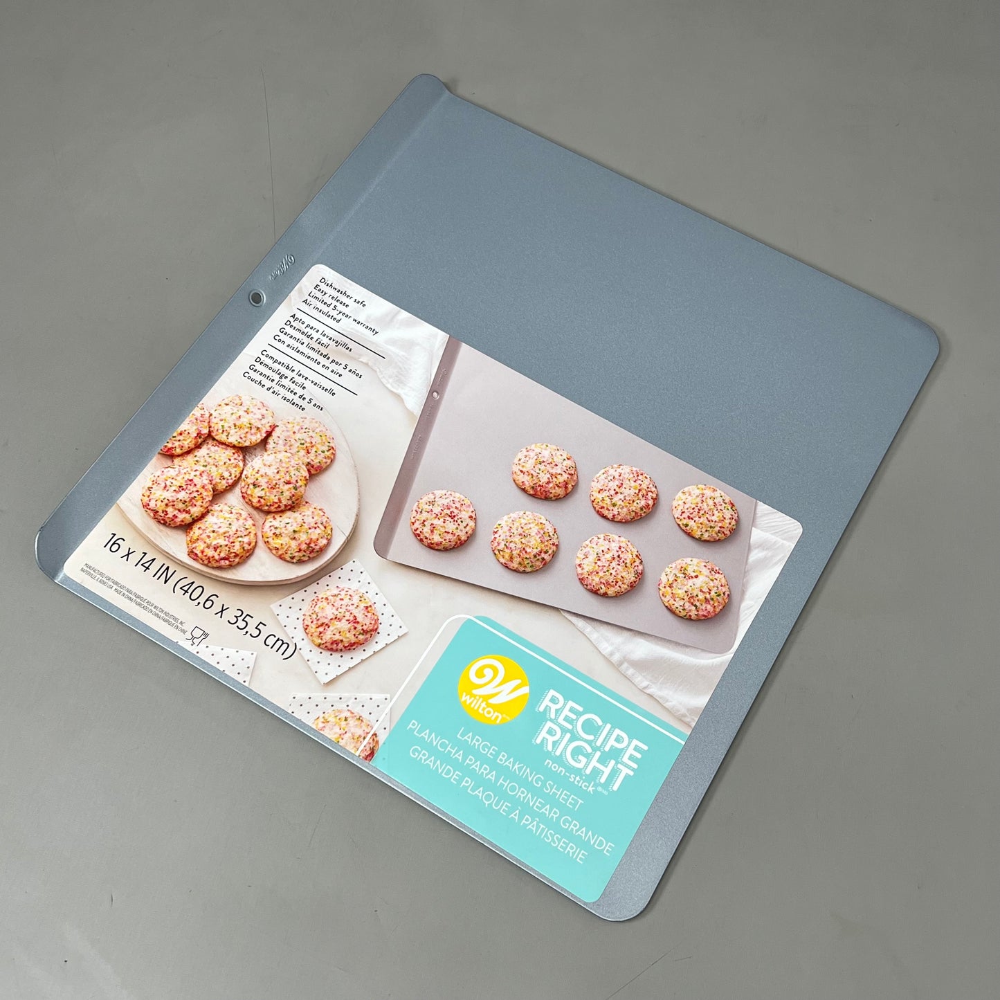 WILTON Steel Recipe Right Non-Stick Large Baking Sheet Grey 16"X14" 2105-977