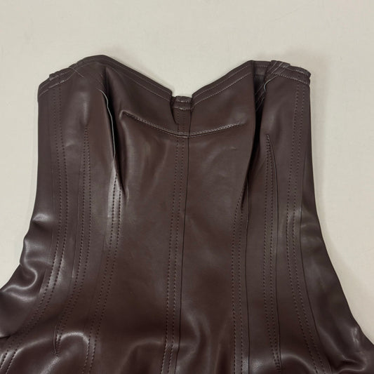 NORMA KAMALI Strapless Grace Mini Dress Unlined Women's Sz XS/34 Chocolate