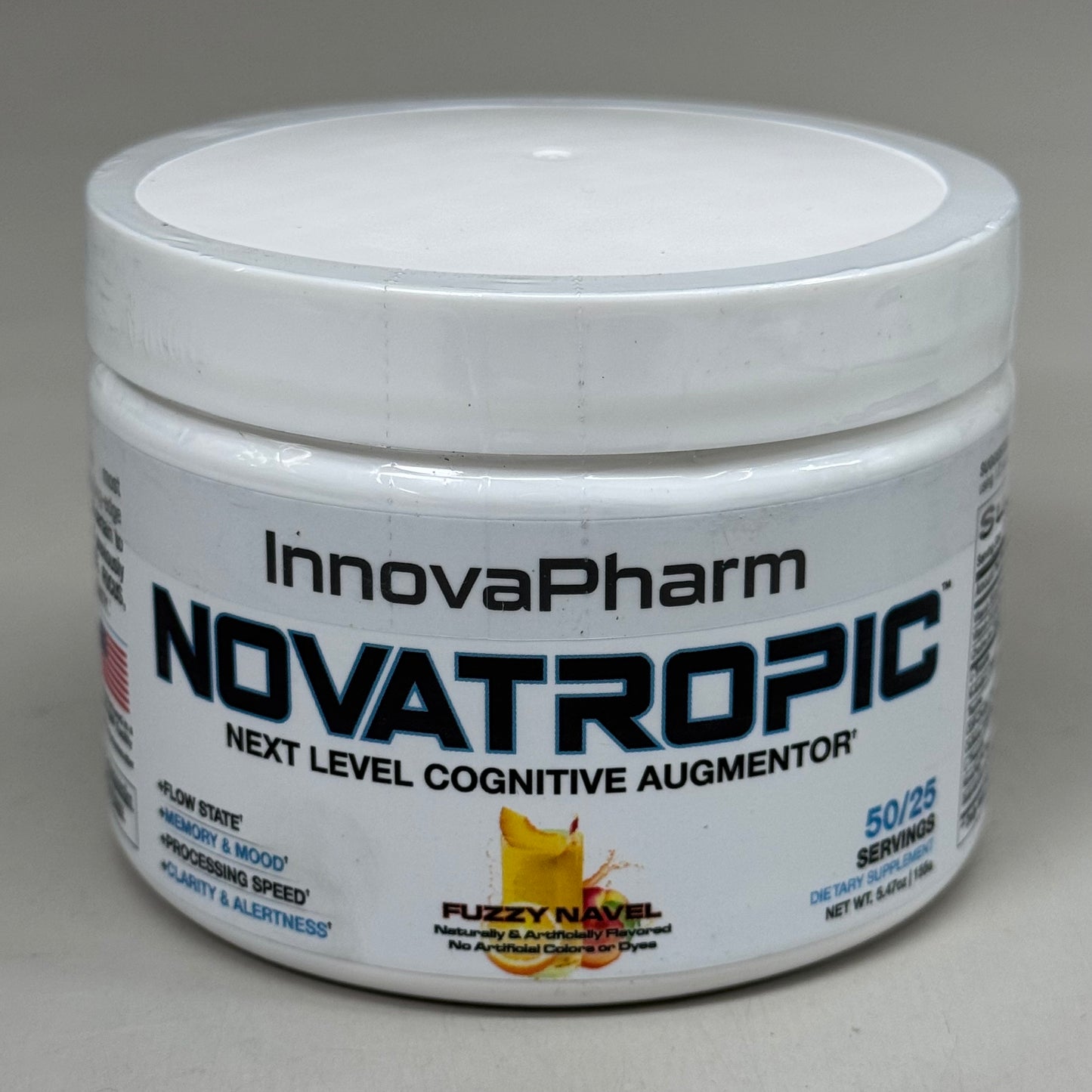 INNOVAPHARM Novatropic Fuzzy Navel 5.4oz 155g 50/25 Servings 240946 BB-11/2025