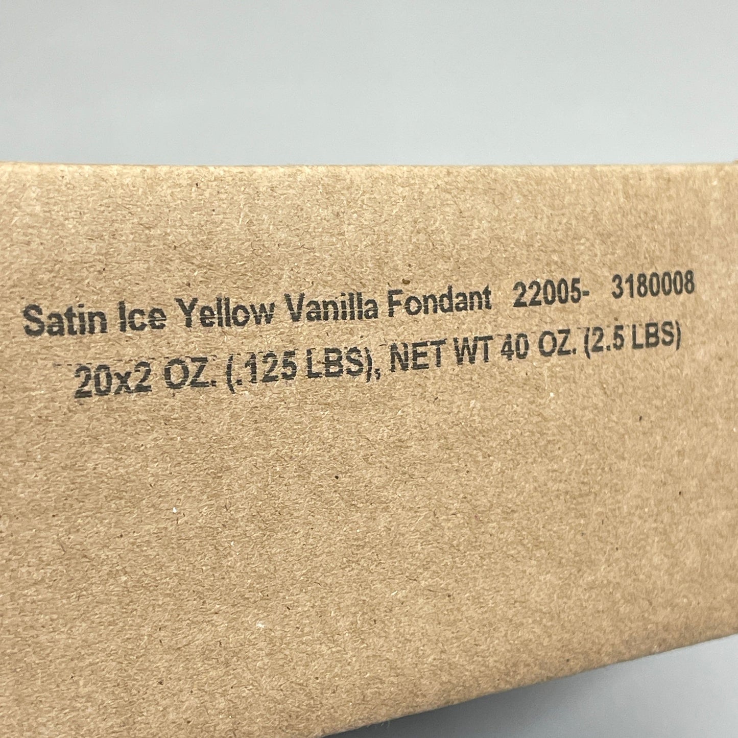 ZA@ SATIN FINE FOODS Satin Ice Fondant Yellow Vanilla 20 x 2 oz Packets of Fondant (06/24) D