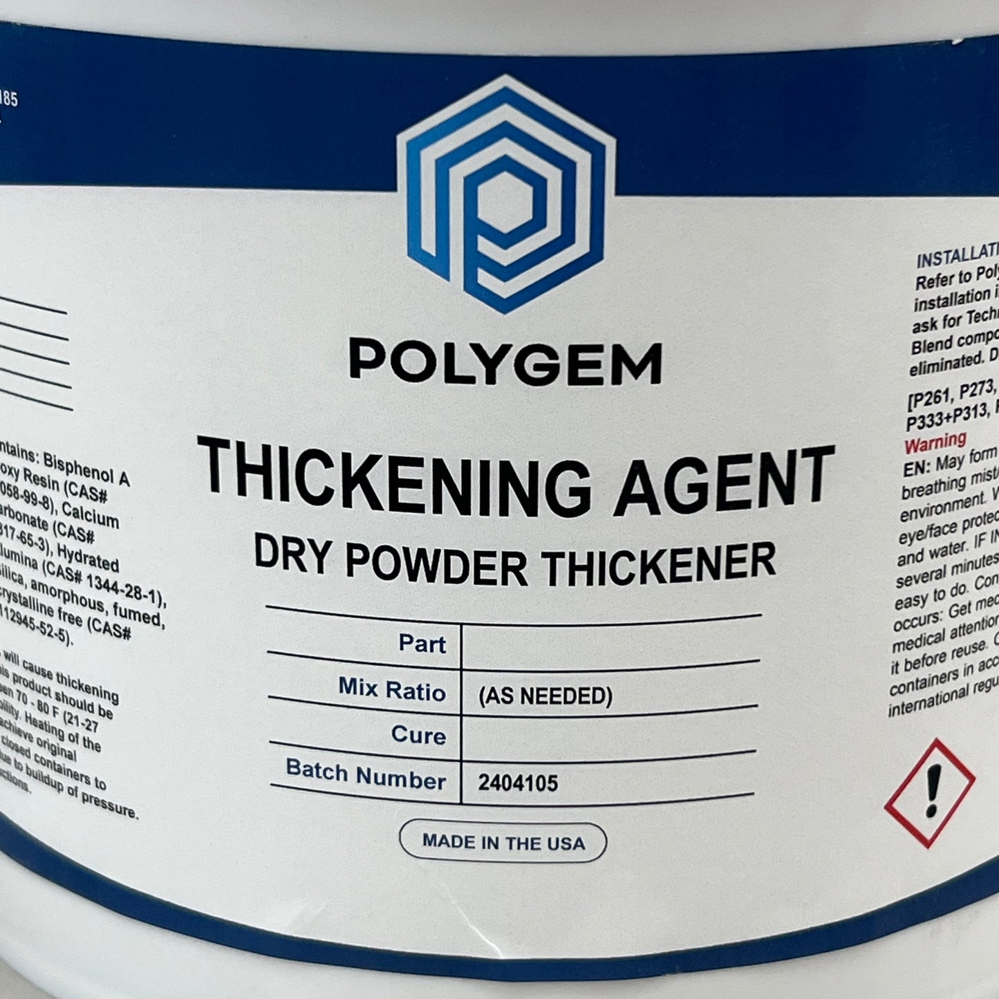 POLYGEM Dry Powder Thickening Agent 1.8 Gallons
