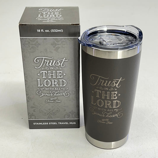 CHRISTIAN ART GIFTS Trust in the Lord Stainless Steel Mug 18 oz Taupe SMUG191