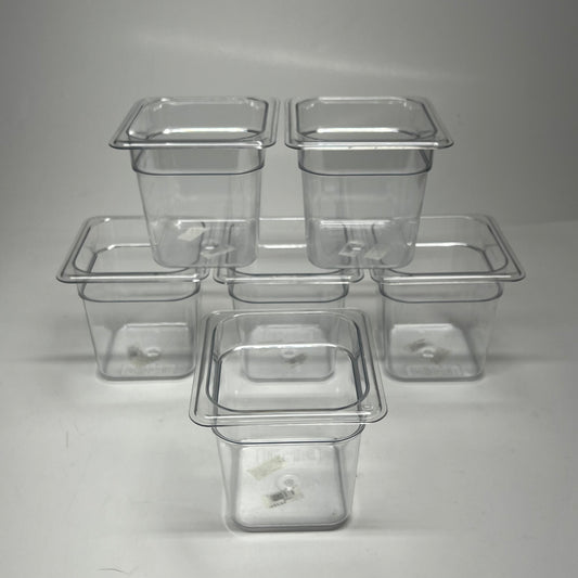 CARLISLE (6 PACK) Storplus Polycarbonate Food Pan  1/6" 6" Deep Clear 3068507