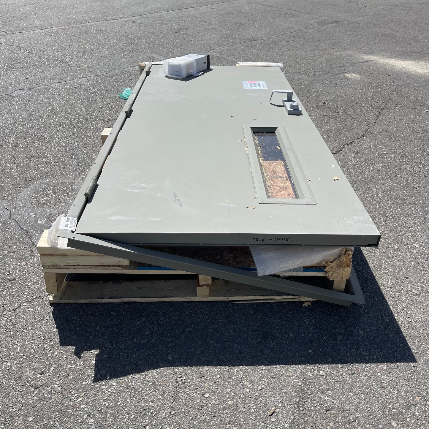 Z@ Pallet of SECURALL Steel Door 83”x36” Grey HDQR3684LH (AS-IS)