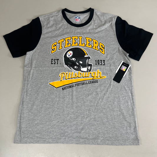 NFL G-lll Sport Steelers Black Label T-shirt Men's Sz L Black/Gray/ Yellow