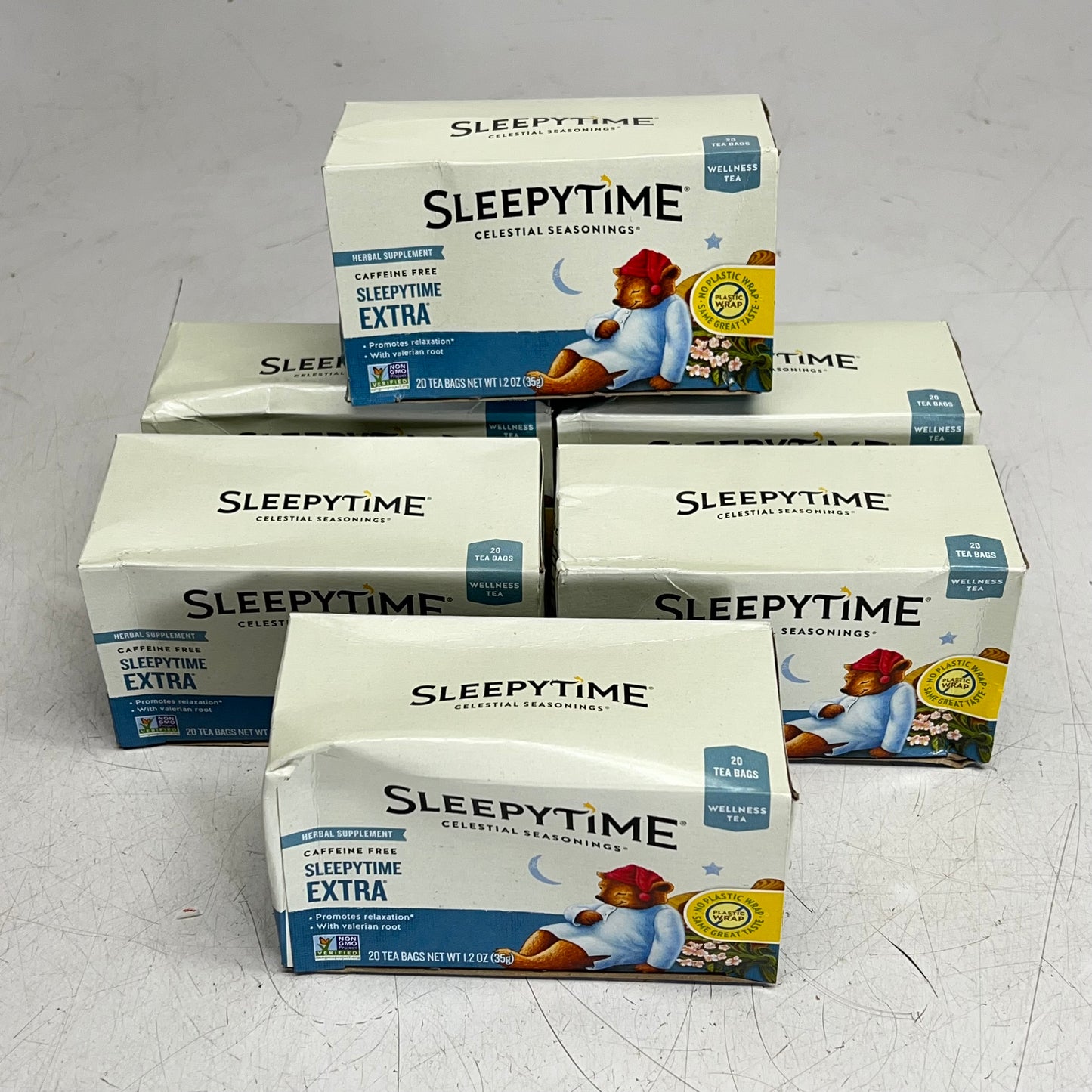 CELESTIAL (6 PACK, 20 EACH) Sleepytime Extra Wellness Tea Caffeine Free BB 07/27