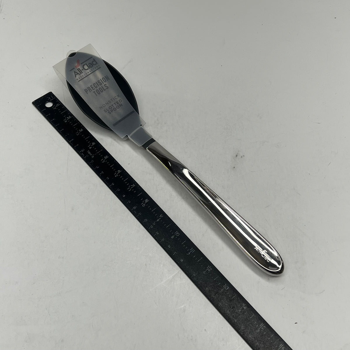 ALL CLAD Precision Nonstick Slotted Spoon Stainless Steel Handle 14"L Chrome